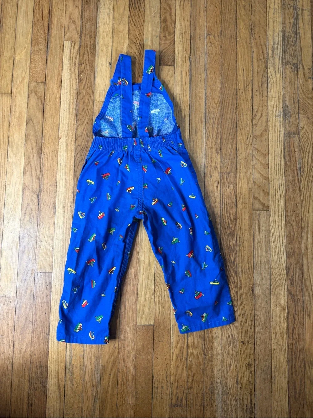 Vintage OshKosh B'gosh 2T Sailboat print overalls
